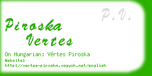 piroska vertes business card